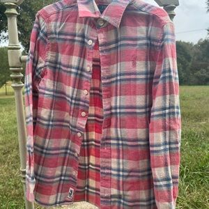 Polo Flannel Button Up Girls Size 7 Plaid